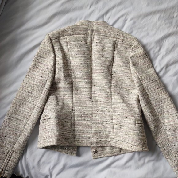 J. Crew Women's Bomber Blazer Champaigne and Gold Heathered - Picture 6 of 6